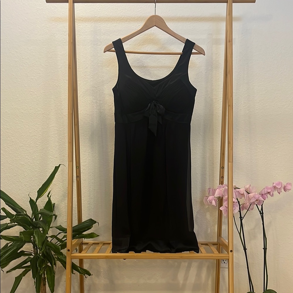 Sleek Black Slip Midi By Sangria